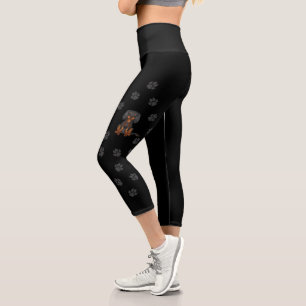 Black & Tan Cavalier King Charles Spaniel & Paws Capri Leggings