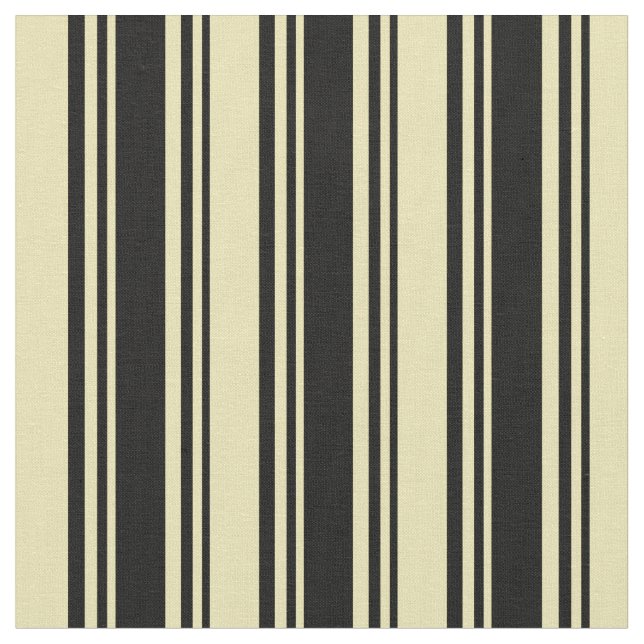 Black & Tan Coloured Lined/Striped Pattern Fabric (Close Up)