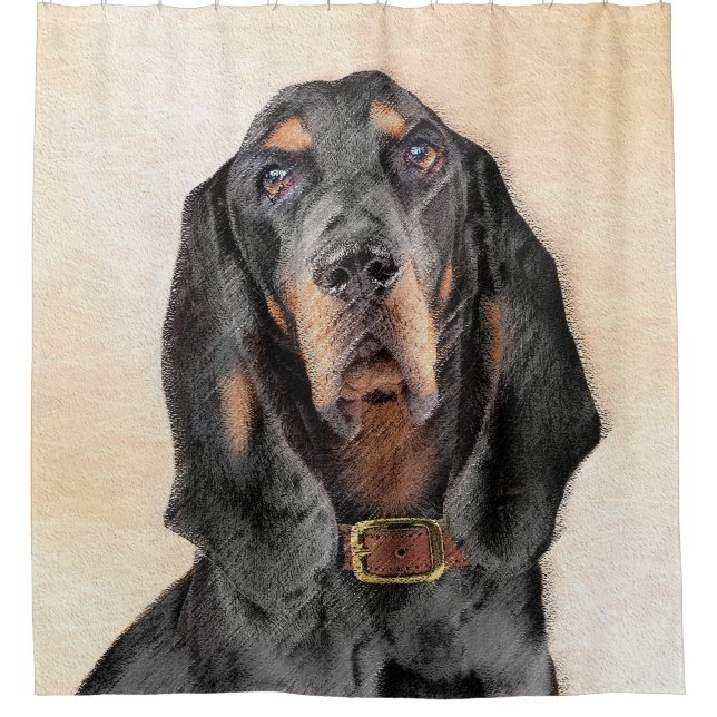 Black & Tan Coonhound Painting - Original Dog Art (Front)