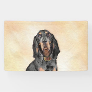 Black & Tan Coonhound Painting - Original Dog Art Banner