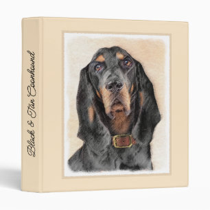Black & Tan Coonhound Painting - Original Dog Art Binder