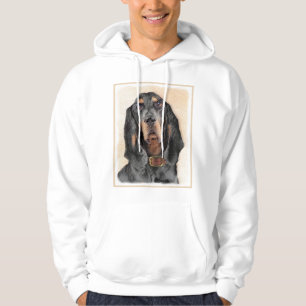 Black & Tan Coonhound Painting - Original Dog Art Hoodie
