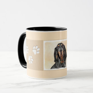 Black & Tan Coonhound Painting - Original Dog Art Mug