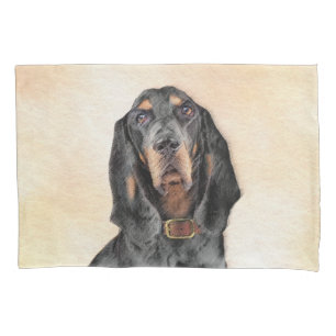 Black & Tan Coonhound Painting - Original Dog Art Pillowcase