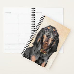 Black & Tan Coonhound Painting - Original Dog Art Planner