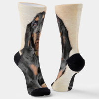 Black & Tan Coonhound Painting - Original Dog Art