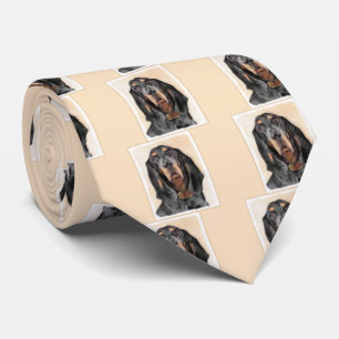 Black & Tan Coonhound Painting - Original Dog Art Tie