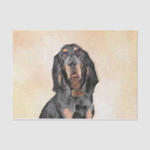 Black & Tan Coonhound Painting - Original Dog Art Tissue Paper