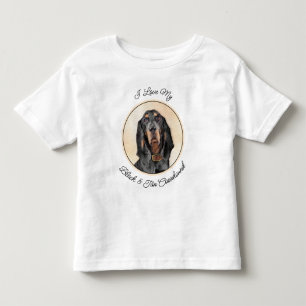 Black & Tan Coonhound Painting - Original Dog Art Toddler T-shirt