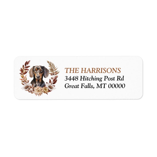 Black Tan Dachshund Dog Autumn Wreath (Front)
