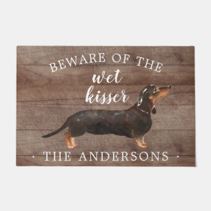 Black & Tan Dachshund Dog Personalized Door Mat
