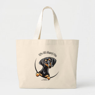 Black Tan Dachshund Its All About Me Large Tote Bag