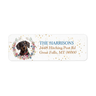 Black Tan Dachshund Spring Flowers Wreath