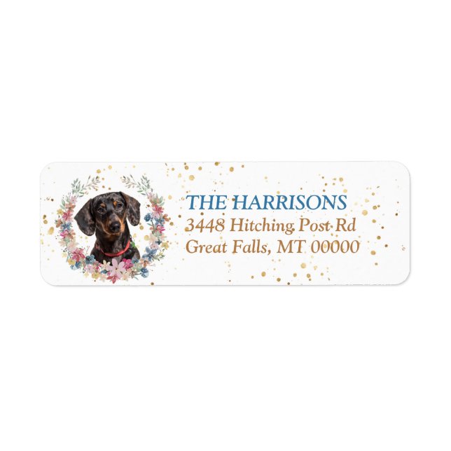 Black Tan Dachshund Spring Flowers Wreath (Front)