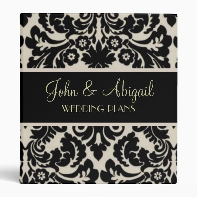 Black & Tan Damask Binder (Front)
