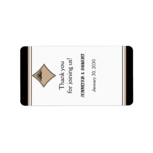 Black Tan Diamond Wedding Lip Balm Label