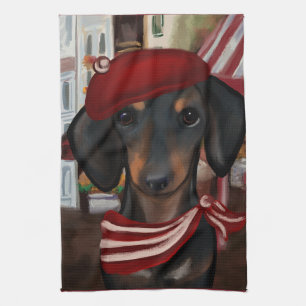Black & Tan Doxie Kitchen Towel
