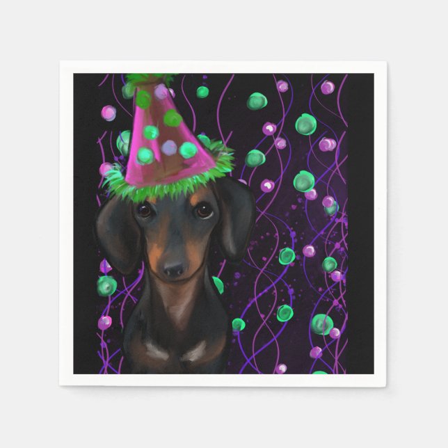 Black & Tan Doxie Napkin (Front)