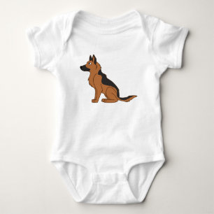 Black & Tan German Shepherd Baby Bodysuit