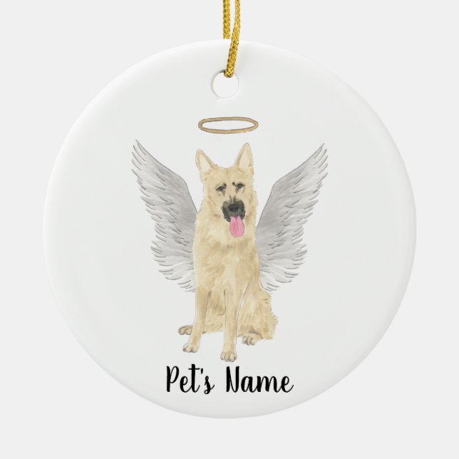 Black & Tan German Shepherd Sympathy Memorial  Ceramic Ornament (Front)