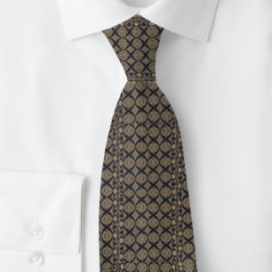 Black Tan Grid Renaissance Tie