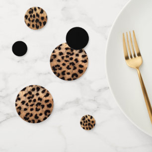 Black & Tan Leopard Cheetah Animal Print Confetti