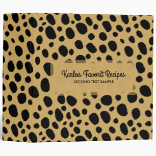 Black & Tan Leopard Spots Animal Pattern Binder