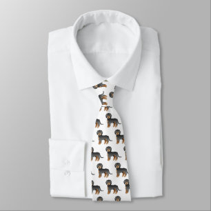 Black & Tan Mini Goldendoodle Cartoon Dog Pattern Tie