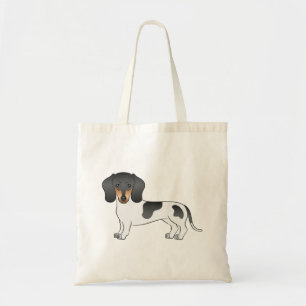 Black & Tan Pied Short Hair Dachshund Cartoon Dog Tote Bag