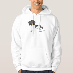 Black & Tan Pied Short Hair Dachshund Standing Dog Hoodie