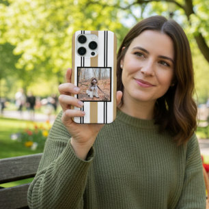 Black Tan Striped Pet Photo  iPhone 16 Pro Case