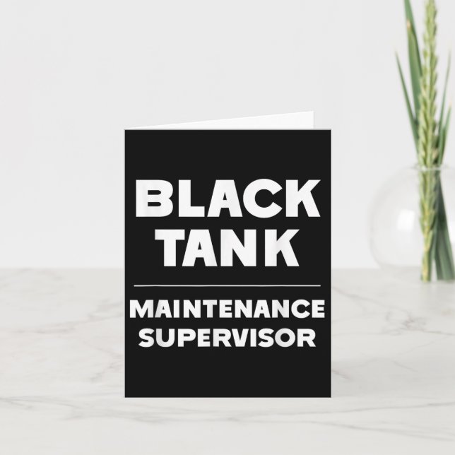 Black Tank Maintenance Supervisor Fathers Day  Card (Front)