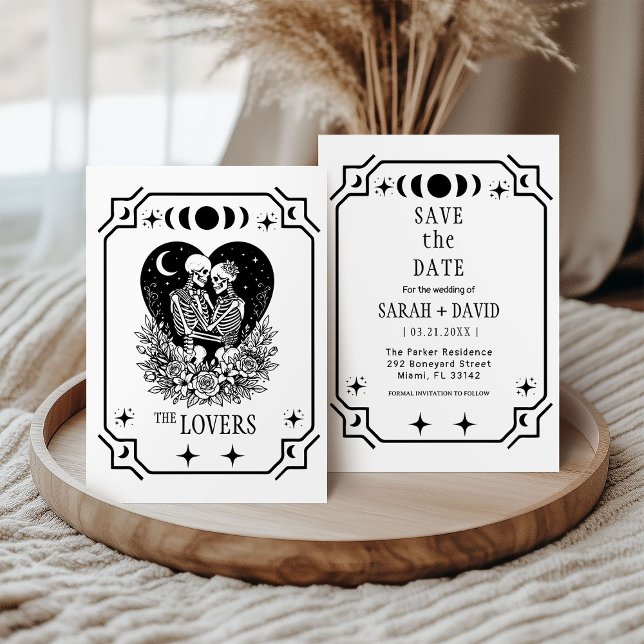 black tarot Goth save the date wedding Invitation (Creator Uploaded)