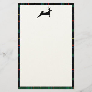 Black Tartan and Reindeer Stationery