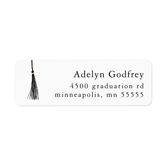 Black Tassel Graduation Return Adresse (Devant)