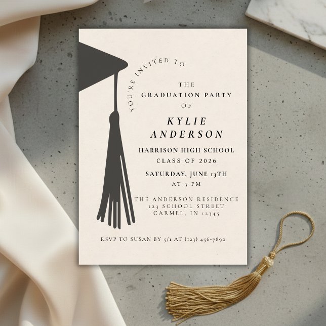 Black Tassel High School Graduation Party Invitation (Black Tassel High School Graduation Party Invitation)