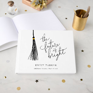 Black Tassel The Future Is Bright Graduation Guest Book