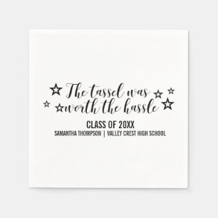 Black Tassel Worth Hassle Graduation Napkin