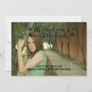 Black Tassel Worth Hassle Photo Graduation Announcement