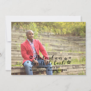 Black Tassel Worth Hassle Photo Graduation Announcement
