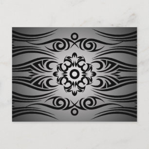 Black Tattoo Tribal 1 black fadeIN Postcard