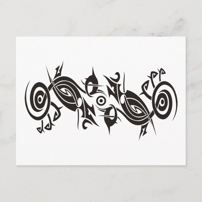 Black Tattoo Tribal 2 Postcard (Front)