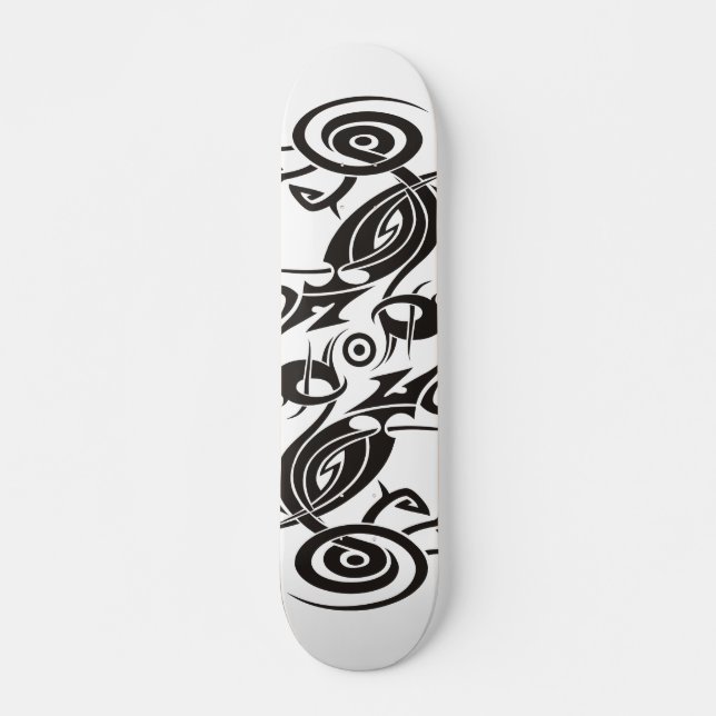 Black Tattoo Tribal 2 Skateboard (Front)