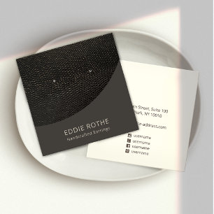 Black Taupe Curve Stud Earring Display Square Business Card