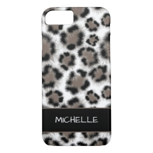 Black Taupe Leopard Print Customizable Case-Mate iPhone Case