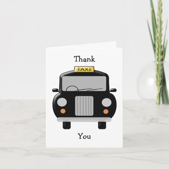 Black Taxi Thank You Card (Front)