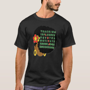 Black Teacher Afro Hair Melanin Women Sista Teache T-Shirt