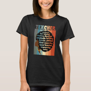Black Teacher Afro Love Melanin Teacher Appreciati T-Shirt