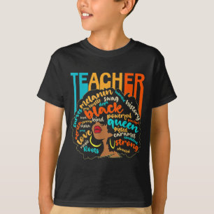 Black Teacher Educator Magic Africa Proud History  T-Shirt