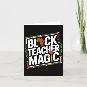 Black Teacher Magic Afro Black History Month Woman Card